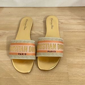 DIOR DWAY SLIDES GOLD! RARE COLOR